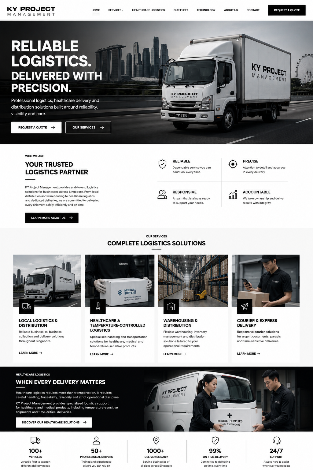 KY Project Management logistics operations in Singapore